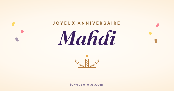 Image « Joyeux anniversaire Mahdi » au format large