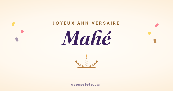 Image « Joyeux anniversaire Mahé » au format large