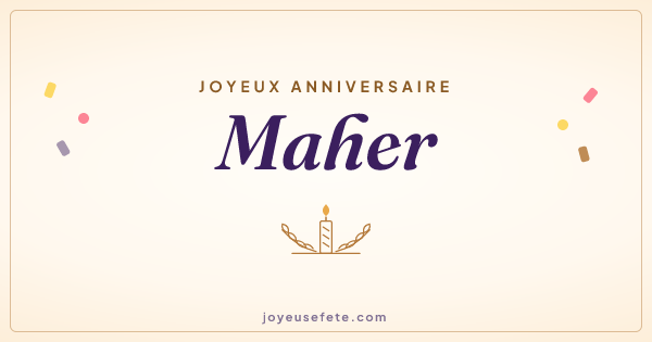 Image « Joyeux anniversaire Maher » au format large