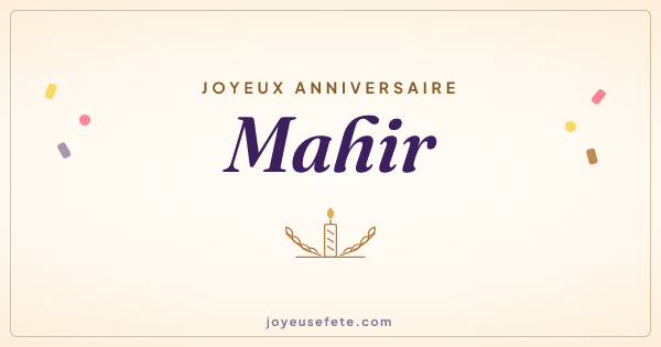 Image « Joyeux anniversaire Mahir » au format large