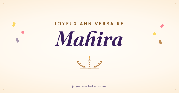 Image « Joyeux anniversaire Mahira » au format large