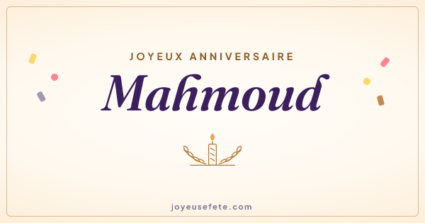 Image « Joyeux anniversaire Mahmoud » au format large