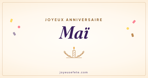 Image « Joyeux anniversaire Maï » au format large
