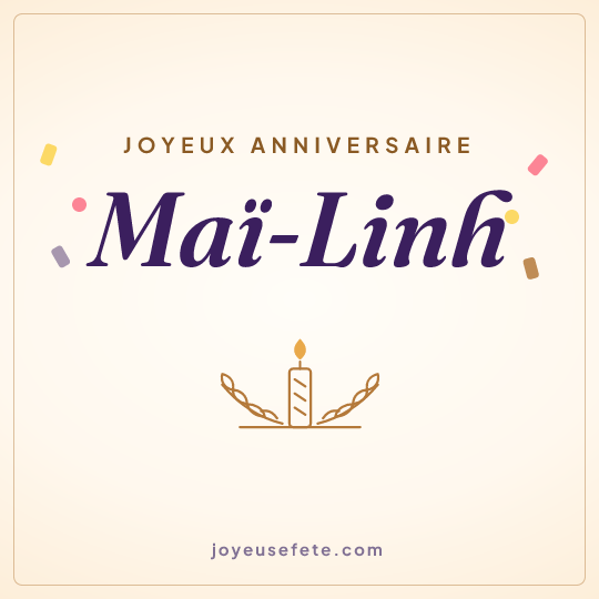 Image carrée « Joyeux anniversaire Maï-Linh » pour WhatsApp