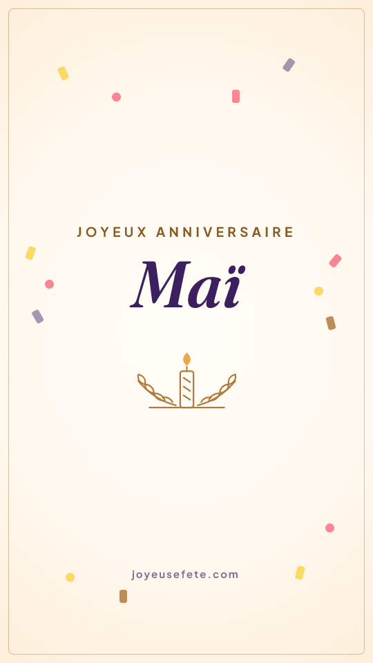 Image « Joyeux anniversaire Maï » au format story