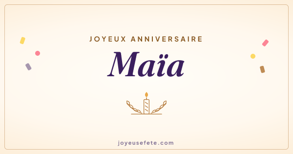 Image « Joyeux anniversaire Maïa » au format large