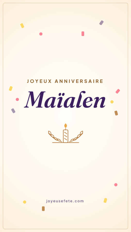 Image « Joyeux anniversaire Maïalen » au format story