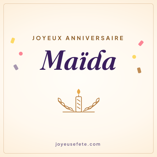 Image carrée « Joyeux anniversaire Maïda » pour WhatsApp