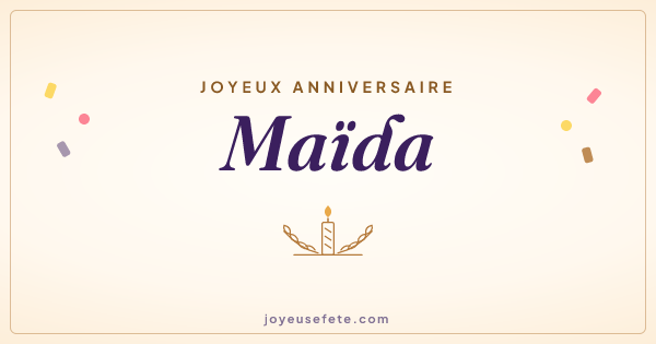 Image « Joyeux anniversaire Maïda » au format large
