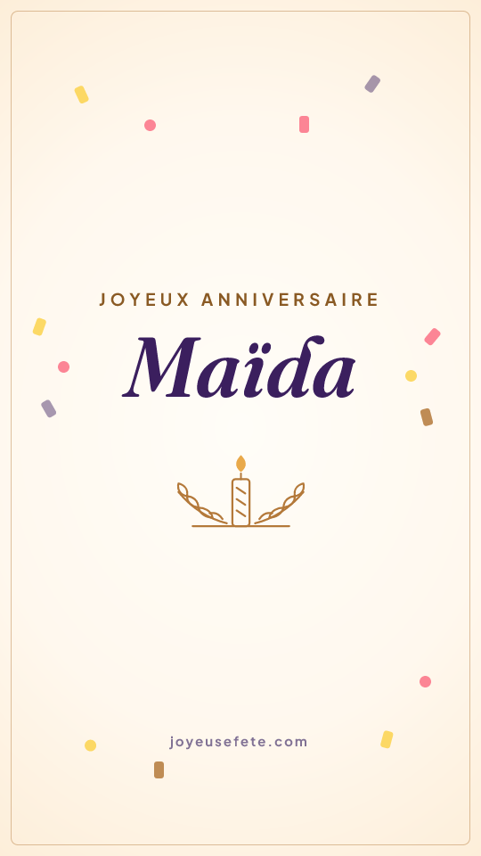 Image « Joyeux anniversaire Maïda » au format story