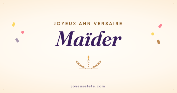 Image « Joyeux anniversaire Maïder » au format large