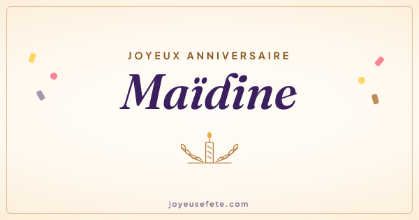 Image « Joyeux anniversaire Maïdine » au format large