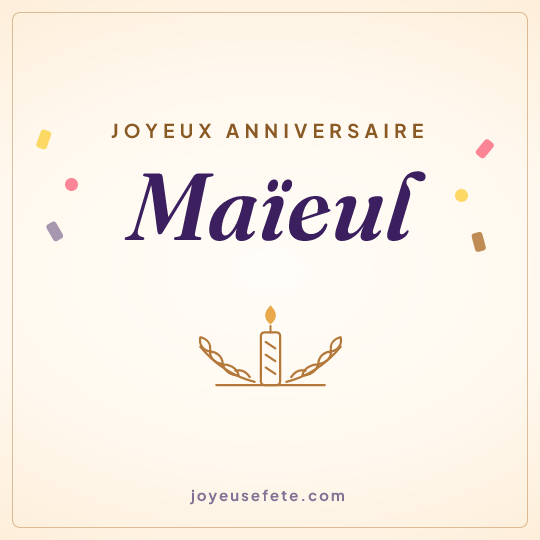 Image carrée « Joyeux anniversaire Maïeul » pour WhatsApp