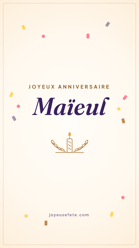 Image « Joyeux anniversaire Maïeul » au format story