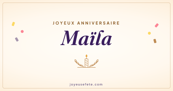 Image « Joyeux anniversaire Maïla » au format large