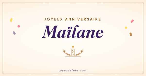 Image « Joyeux anniversaire Maïlane » au format large
