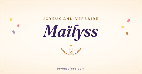 Image « Joyeux anniversaire Maïlyss » au format large