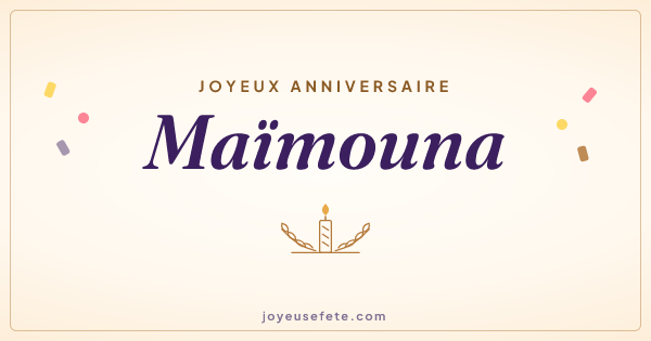 Image « Joyeux anniversaire Maïmouna » au format large
