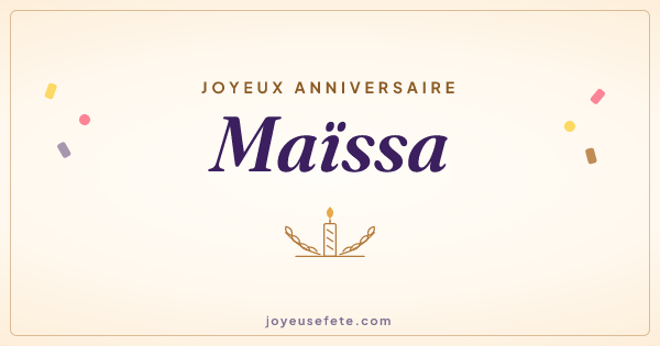 Image « Joyeux anniversaire Maïssa » au format large