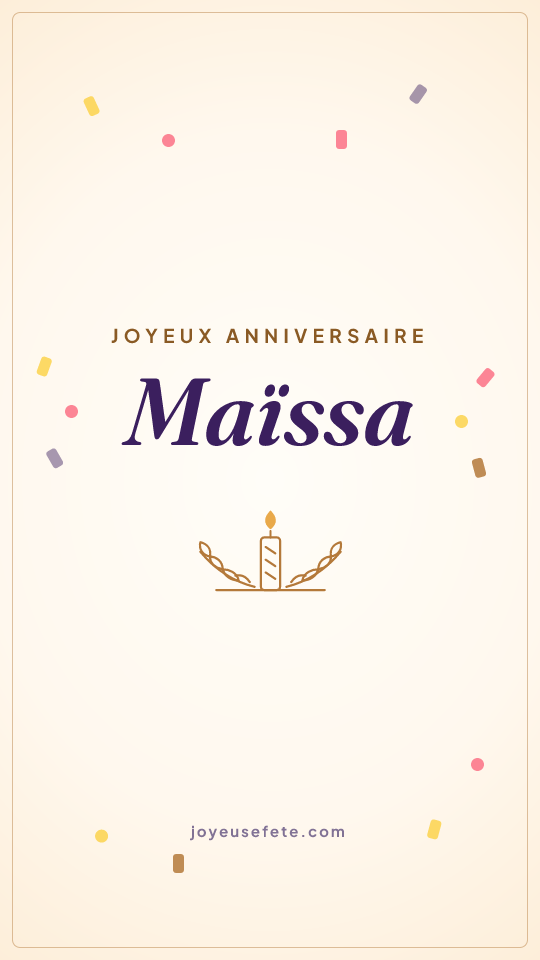 Image « Joyeux anniversaire Maïssa » au format story
