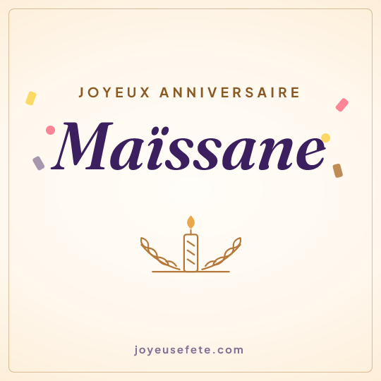 Image carrée « Joyeux anniversaire Maïssane » pour WhatsApp