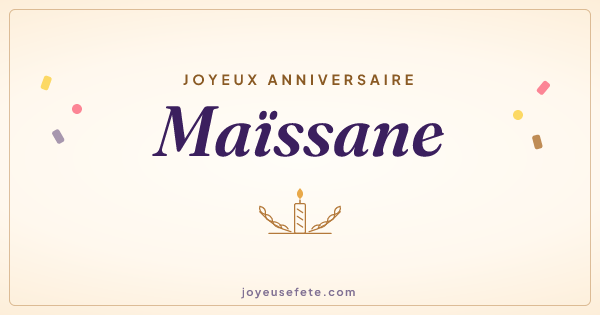 Image « Joyeux anniversaire Maïssane » au format large
