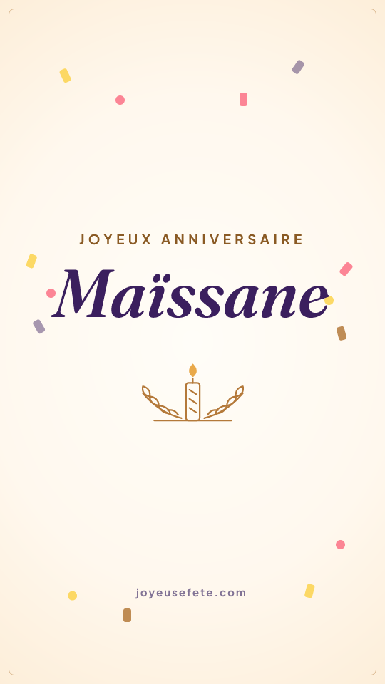 Image « Joyeux anniversaire Maïssane » au format story