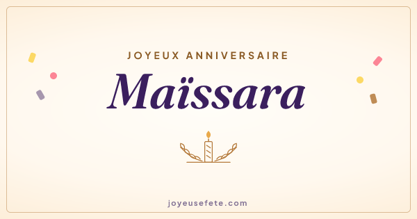 Image « Joyeux anniversaire Maïssara » au format large