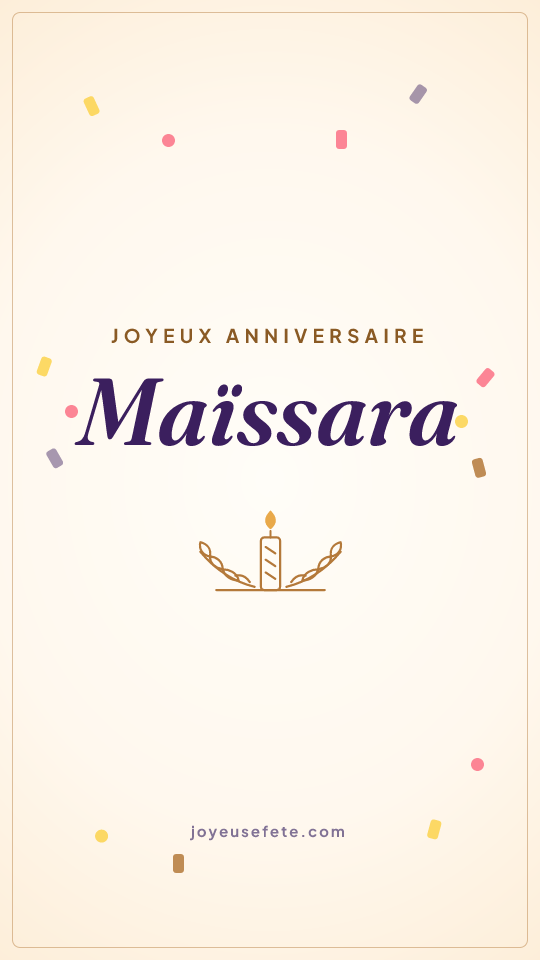 Image « Joyeux anniversaire Maïssara » au format story