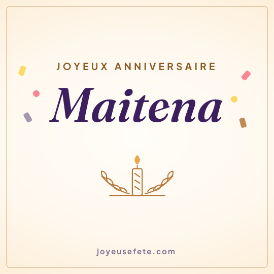 Image carrée « Joyeux anniversaire Maitena » pour WhatsApp