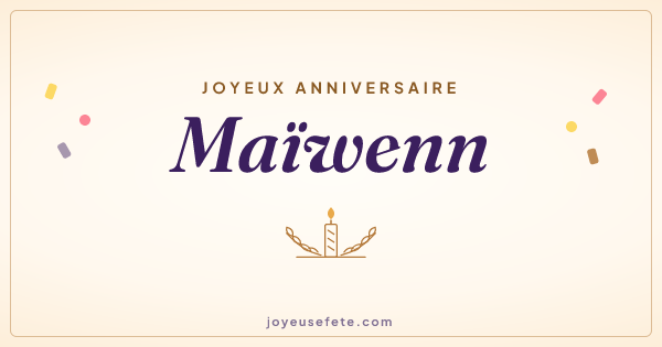 Image « Joyeux anniversaire Maïwenn » au format large