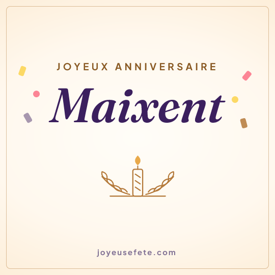 Image carrée « Joyeux anniversaire Maixent » pour WhatsApp