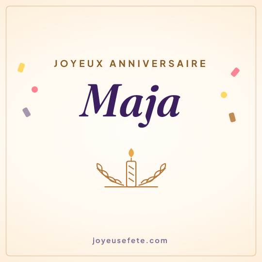 Image carrée « Joyeux anniversaire Maja » pour WhatsApp