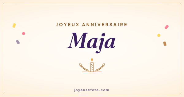 Image « Joyeux anniversaire Maja » au format large