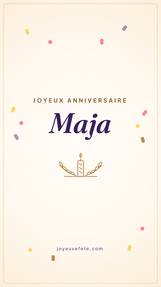 Image « Joyeux anniversaire Maja » au format story