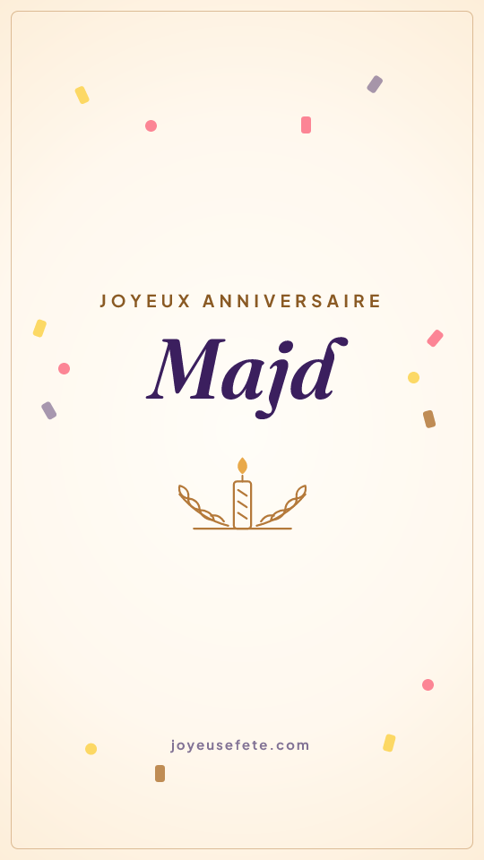 Image « Joyeux anniversaire Majd » au format story