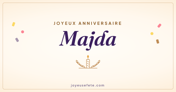 Image « Joyeux anniversaire Majda » au format large