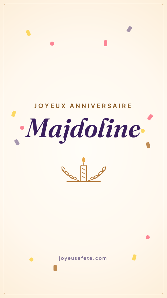 Image « Joyeux anniversaire Majdoline » au format story