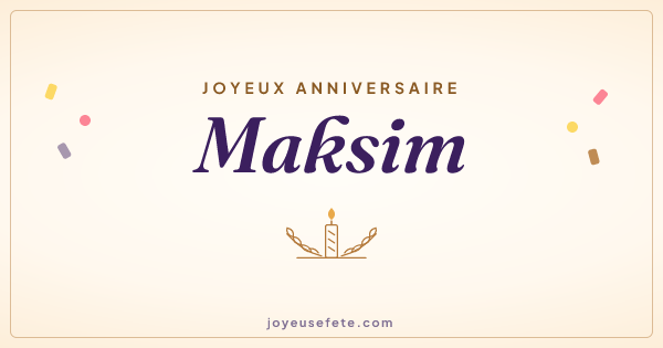 Image « Joyeux anniversaire Maksim » au format large