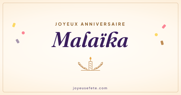Image « Joyeux anniversaire Malaïka » au format large