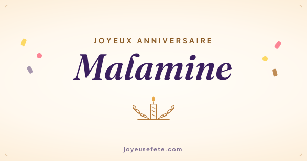 Image « Joyeux anniversaire Malamine » au format large