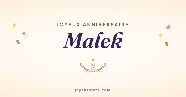 Image « Joyeux anniversaire Malek » au format large