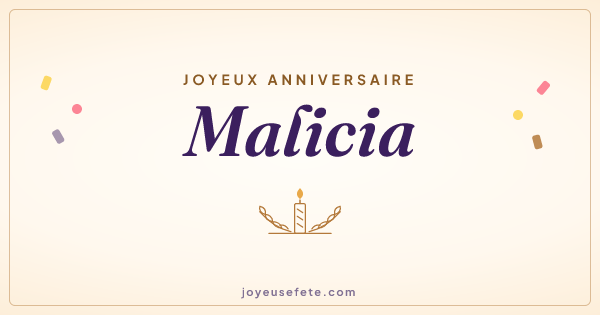 Image « Joyeux anniversaire Malicia » au format large