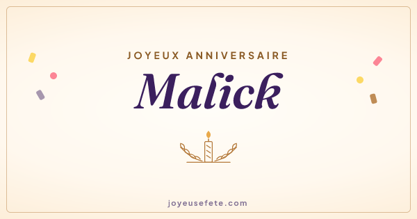Image « Joyeux anniversaire Malick » au format large