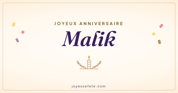 Image « Joyeux anniversaire Malik » au format large