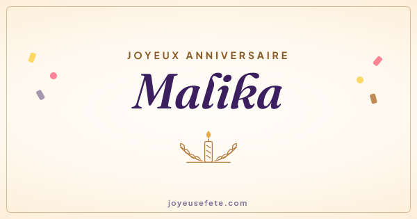 Image « Joyeux anniversaire Malika » au format large