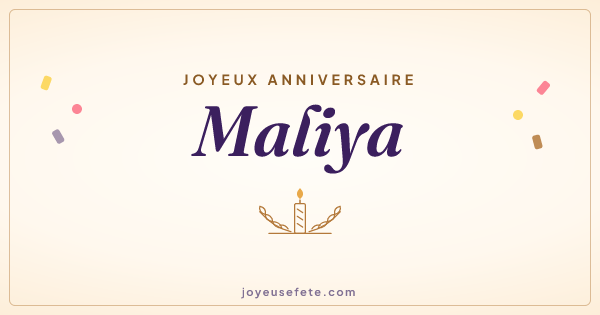Image « Joyeux anniversaire Maliya » au format large