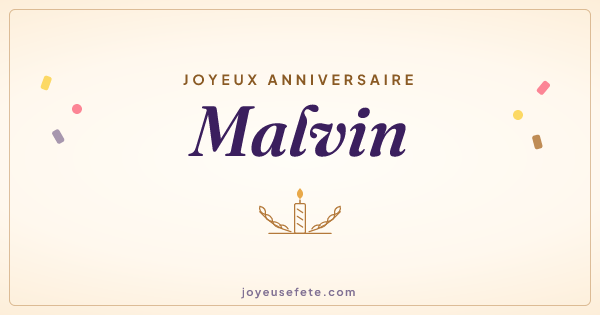 Image « Joyeux anniversaire Malvin » au format large