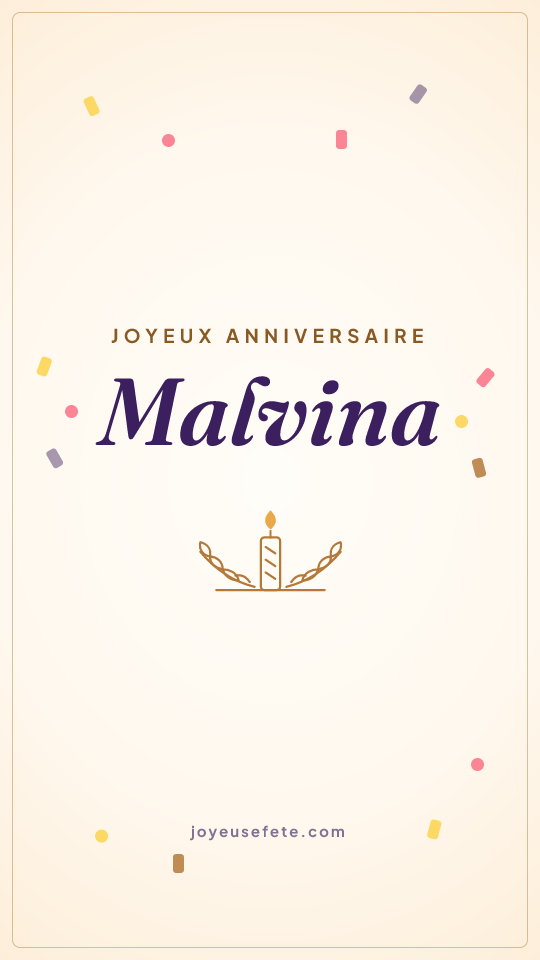 Image « Joyeux anniversaire Malvina » au format story