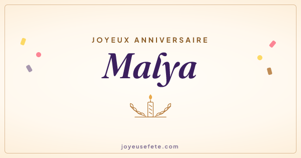 Image « Joyeux anniversaire Malya » au format large